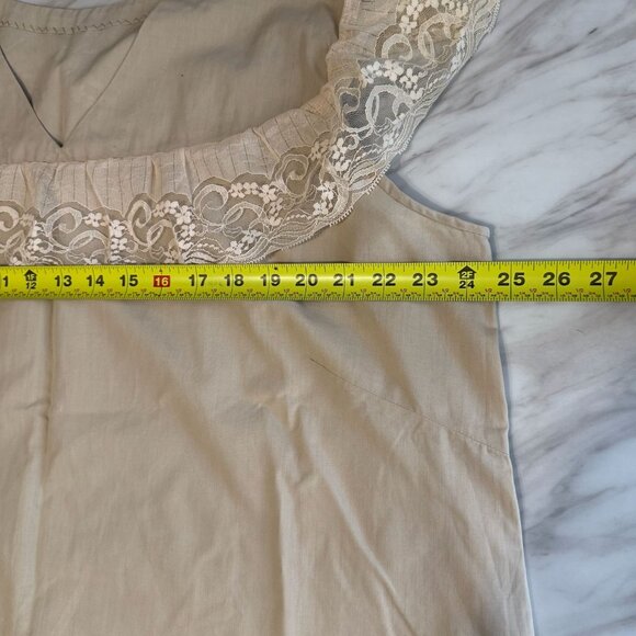 VTG 70s 80s Handmade Cottage Boho Lace Trim Blouse Tunic Top Plus Size 3XL Cream - Picture 4 of 9